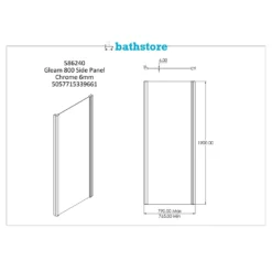 Bathstore Gleam 800mm Shower Enclosure Side Panel -Triton None Store 12891190 7745032526829315