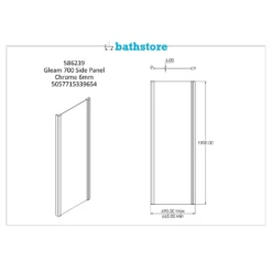 Bathstore Gleam 700mm Shower Enclosure Side Panel -Triton None Store 12891192 1315032526857722