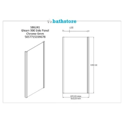 Bathstore Gleam 900mm Shower Enclosure Side Panel -Triton None Store 12891194 9185032526773863