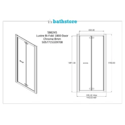 Bathstore Lustre 1000mm Bi-Fold Door Shower Door -Triton None Store 12891206 6605030699702025