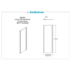 Bathstore Lustre 700mm Shower Enclosure Side Panel -Triton None Store 12891220 3565032526820033