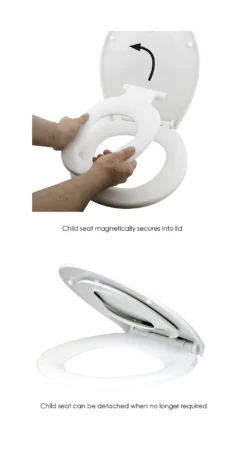 Aqualona Soft Close 2 In 1 Family Toilet Seat With Built-in Detachable Child Seat - White -Triton None Store 12891554 1124907823052407