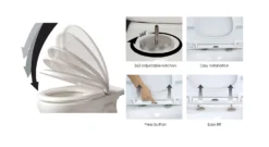 Aqualona Soft Close 2 In 1 Family Toilet Seat With Built-in Detachable Child Seat - White -Triton None Store 12891554 2004907823037992