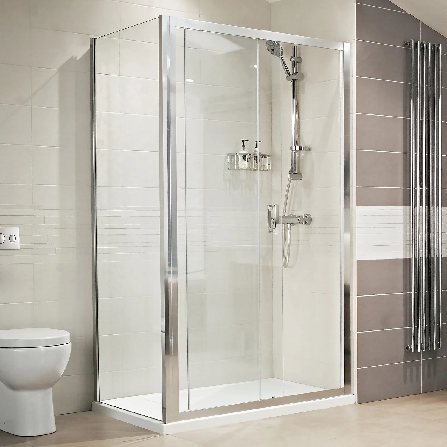 Bathstore Lustre 1400mm Sliding Door Shower Enclosure 4 Bathstore Lustre 1400mm Sliding Door Shower Enclosure - Image 2