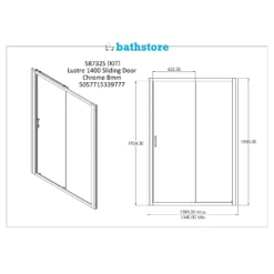 Bathstore Lustre 1400mm Sliding Door Shower Enclosure 11 Bathstore Lustre 1400mm Sliding Door Shower Enclosure -Triton None Store 12891558 8235027301314865