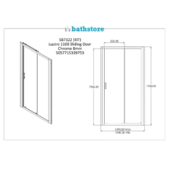Bathstore Lustre 1100mm Sliding Door Shower Enclosure -Triton None Store 12891561 1275027301039948