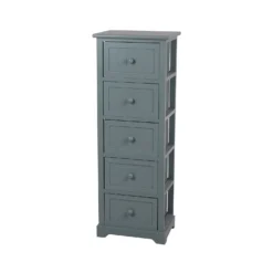 Classic Grey 5 Drawer Bathroom Storage Unit