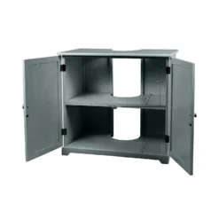 Classic Grey Under Sink 2 Door 1 Shelf Bathroom Storage Unit -Triton None Store 12892302 4184942070981109