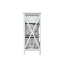 Classic White Bathroom Storage Unit - Wooden & Willow Drawers 7 Classic White Bathroom Storage Unit - Wooden & Willow Drawers -Triton None Store 12892320 7284876481557968