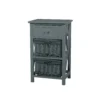 Classic Grey Bathroom Storage Unit - Wooden & Willow Drawers