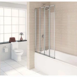Aqualux 4 Fold Bathscreen - 840 X 1400 X 4mm