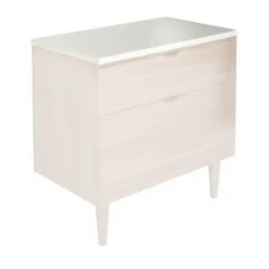 Bathstore Noir Craft Solid Surface Stone Effect Countertop 800mm - Gloss White