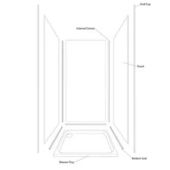 Wetwall Cream Stone 3 Sided Kit - Laminate -Triton None Store 13045897 1865018732830797