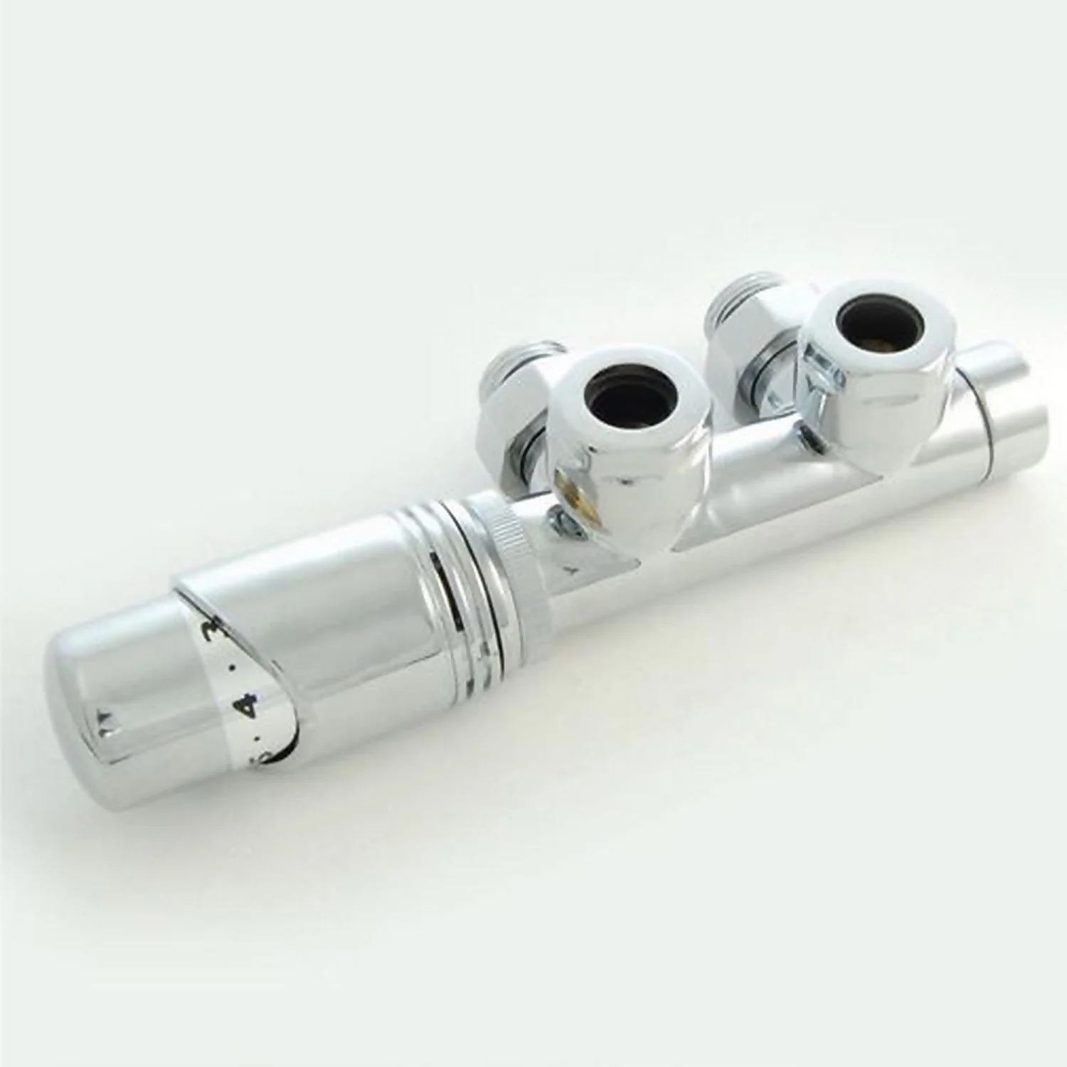 Bathstore Chrome Corner Dual Fuel Thermostatic Radiator Valve & Lockshield Set 3 Bathstore Chrome Corner Dual Fuel Thermostatic Radiator Valve & Lockshield Set