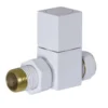 Bathstore White Straight Square Manual Radiator Valve & Lockshield Set