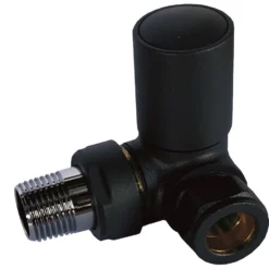 Bathstore Black Corner Manual Radiator Valve & Lockshield Set
