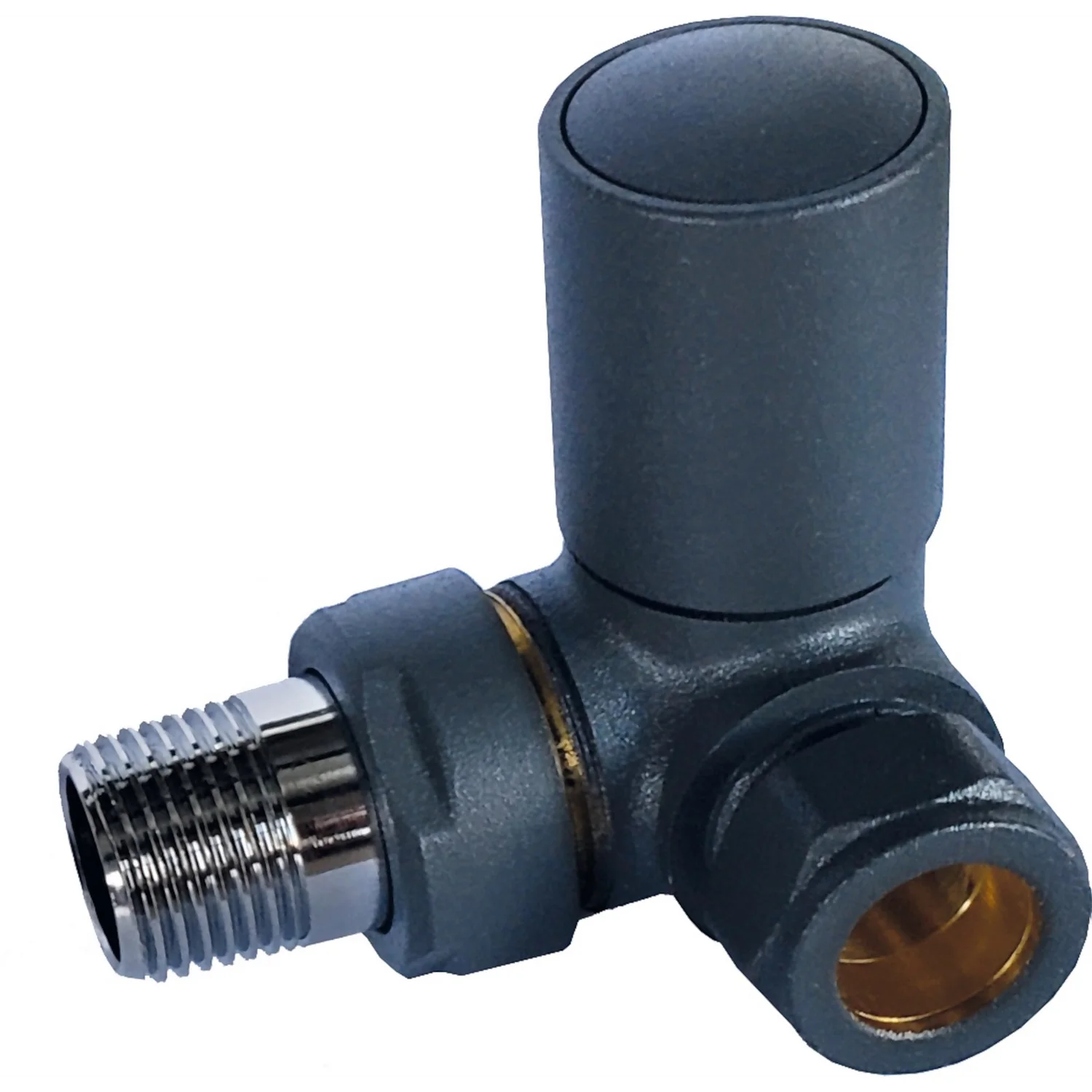 Bathstore Anthracite Corner Manual Radiator Valve & Lockshield Set 3 Bathstore Anthracite Corner Manual Radiator Valve & Lockshield Set