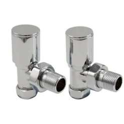 Bathstore Chrome Angled Manual Radiator Valve & Lockshield Set