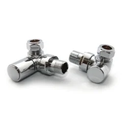 Bathstore Chrome Corner Manual Radiator Valve & Lockshield Set