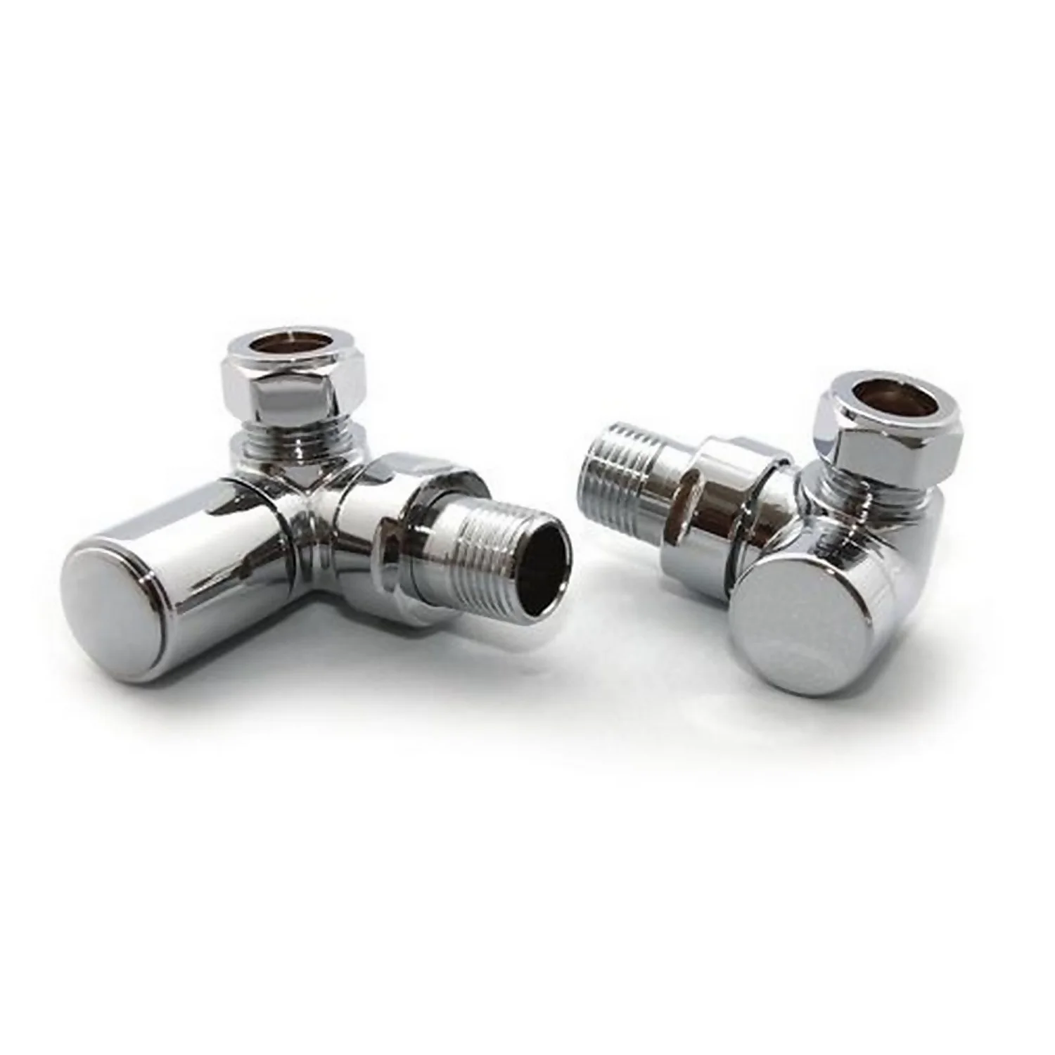 Bathstore Chrome Corner Manual Radiator Valve & Lockshield Set 3 Bathstore Chrome Corner Manual Radiator Valve & Lockshield Set