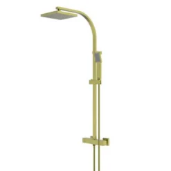 Bathstore Aero Exposed Thermostatic Shower System Brushed Brass