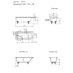 Bathstore Stanton Shower Bath With Black Feet - Right Hand -Triton None Store 13047210 7434922298012414