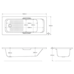 Bathstore Claro Straight Bath With Grips - 1500 X 700mm -Triton None Store 13047856 1115024168033295