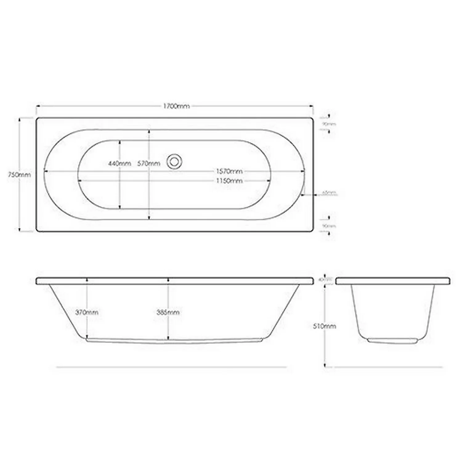 Bathstore Colorado Double Ended Straight Bath - 1700 X 750mm 4 Bathstore Colorado Double Ended Straight Bath - 1700 X 750mm - Image 2
