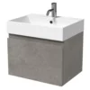 Bathstore Mino 500mm Basin & Wall Mounted Vanity Unit - Concrete