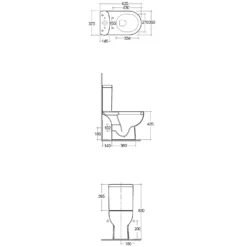 Bathstore Newton Open Back Close Coupled Toilet (including Seat) -Triton None Store 13047998 8595024188651755