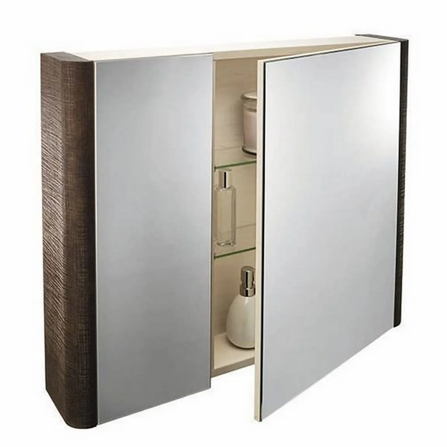 Bathstore Linen 800mm Mirror Wall Cabinet - Rust 4 Bathstore Linen 800mm Mirror Wall Cabinet - Rust - Image 2