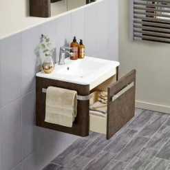 Bathstore Linen 600mm Basin & Wall Mounted Vanity Unit - Rust -Triton None Store 13049092 1165018732935035