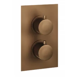 Bathstore Etta Round Thermostatic Shower Valve In Bronze - 1 Outlet