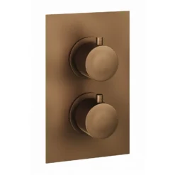 Bathstore Etta Round Thermostatic Shower Valve In Bronze - 2 Outlet