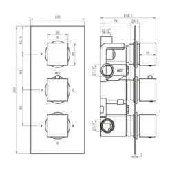 Bathstore Etta Round Thermostatic Shower Valve In Bronze - 3 Outlet -Triton None Store 13050218 5425024188667817