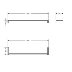 Bathstore Square Single Towel Rail 7 Bathstore Square Single Towel Rail -Triton None Store 13050330 4984945704923358