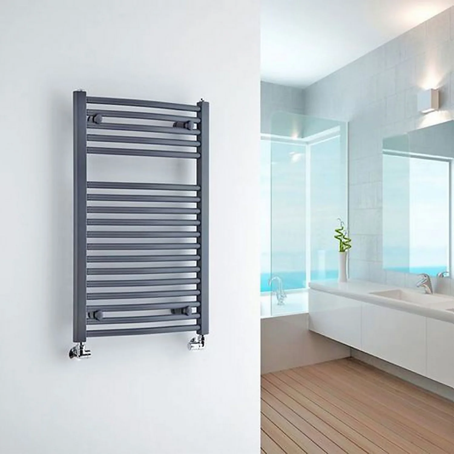 Bathstore Pisa Radiator Black Flat Towel Radiator 800 X 400 4 Bathstore Pisa Radiator Black Flat Towel Radiator 800 X 400 - Image 2