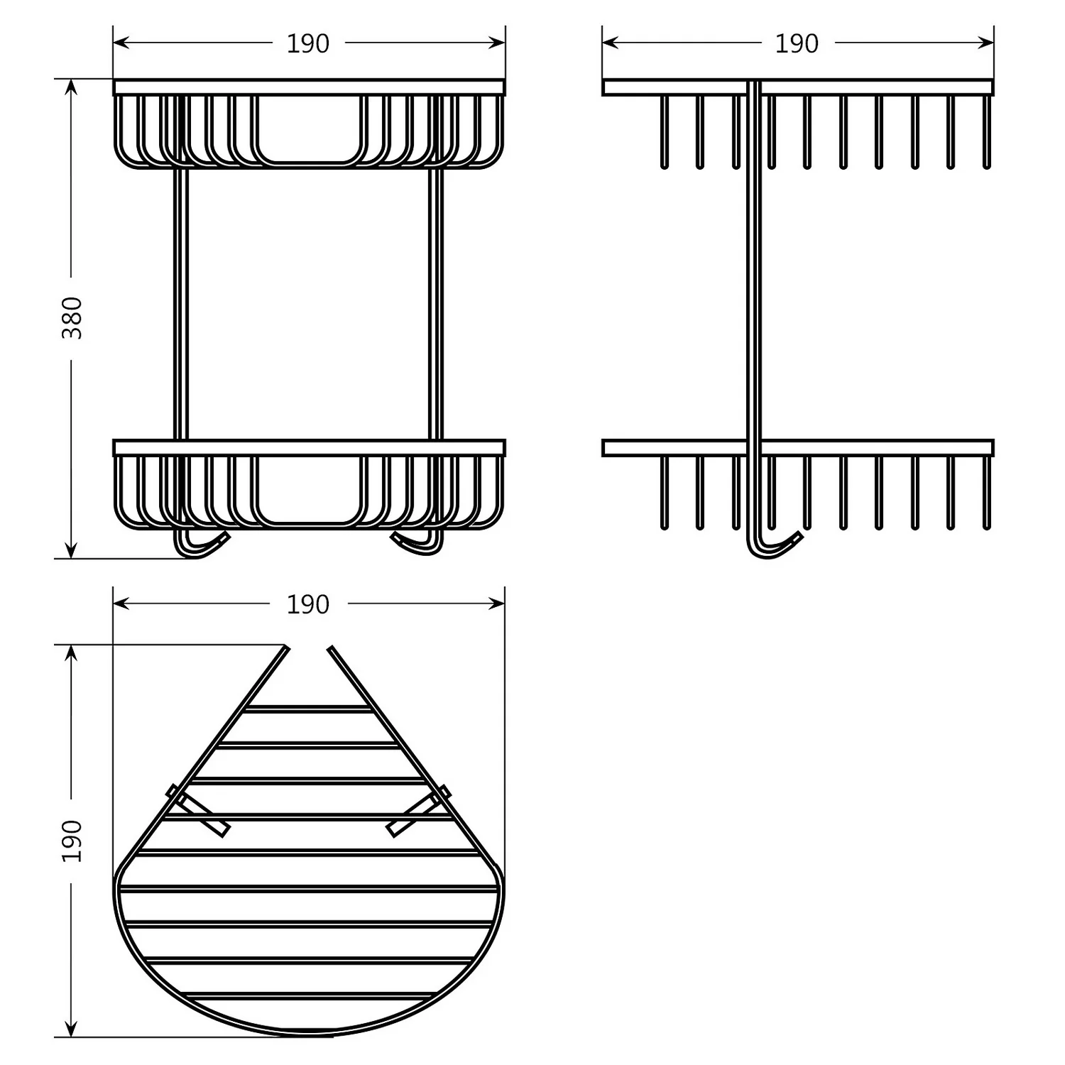 Bathstore Wire Double Corner Basket 5 Bathstore Wire Double Corner Basket - Image 3