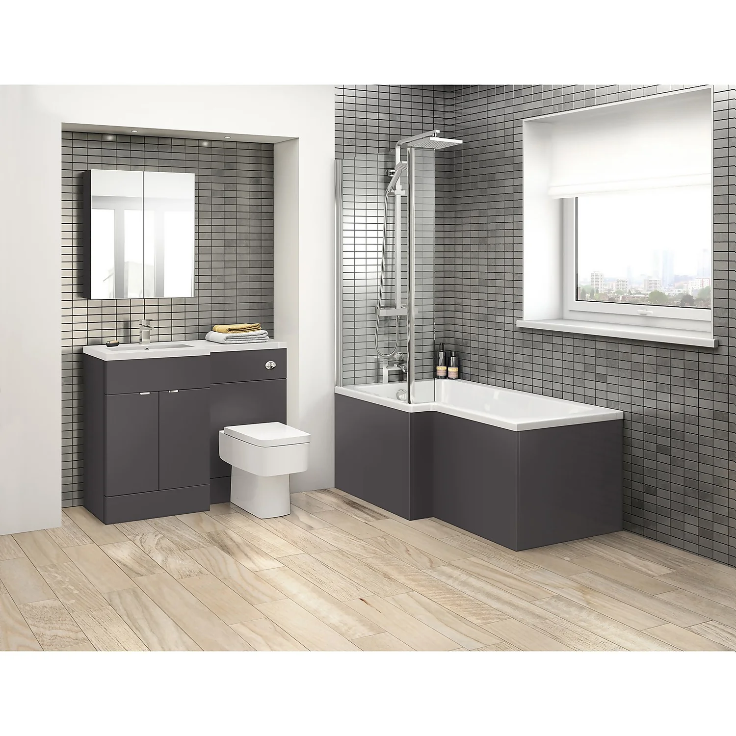 Balterley Right Hand Square Shower Bath - 1700mm 5 Balterley Right Hand Square Shower Bath - 1700mm - Image 3