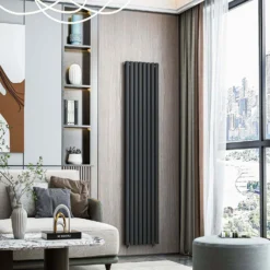 VURTU2 Vertical Double Panel Radiator 1800mm X 480mm - Black -Triton None Store 13109572 4854904158290672