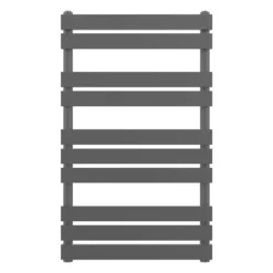 VURTU4 Luxury Ladder Style Heated Towel Rail Radiator With 10 Horizontal Flat Bars 1000mm X 600mm - Anthracite