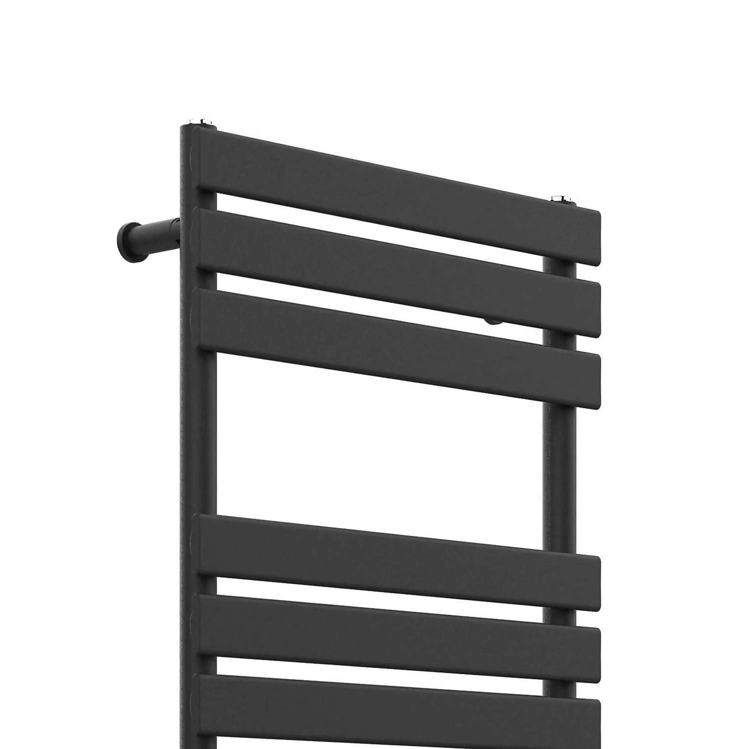 VURTU4 Luxury Designer Heated Towel Rail Radiator With 15 Horizontal Flat Bars 1600mm X 600mm - Black 5 VURTU4 Luxury Designer Heated Towel Rail Radiator With 15 Horizontal Flat Bars 1600mm X 600mm - Black - Image 3