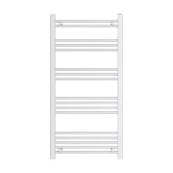 VURTU5 Luxury Ladder Style Heated Towel Rail Radiator & 17 Horizontal Round Tubes 1200mm X 600mm - White