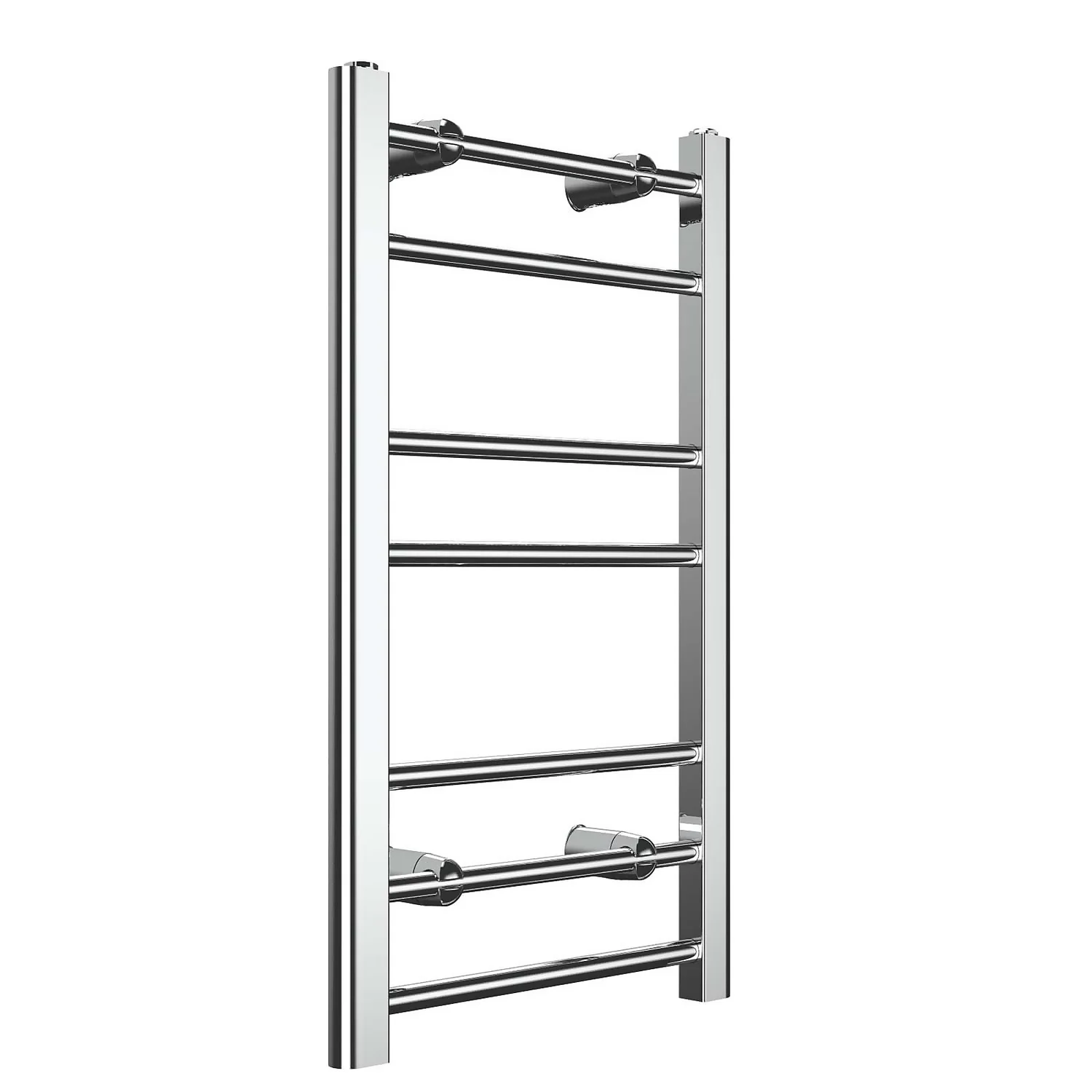 VURTU5 Heated Towel Rail Radiator With Luxury Ladder Style & 7 Horizontal Round Tubes In Chrome - 700mm X 400mm 3 VURTU5 Heated Towel Rail Radiator With Luxury Ladder Style & 7 Horizontal Round Tubes In Chrome - 700mm X 400mm