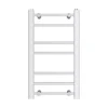 VURTU5 Luxury Ladder Style Heated Towel Rail Radiator With 7 Horizontal Round Tubes 700mm X 400mm - White