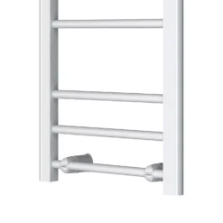 VURTU5 Luxury Ladder Style Heated Towel Rail Radiator With 7 Horizontal Round Tubes 700mm X 400mm - White -Triton None Store 13109590 2384904158699227