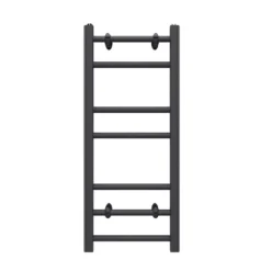 VURTU5 Ladder Style Heated Towel Rail Radiator With 7 Horizontal Round Tubes 700mm X 400mm - Anthracite -Triton None Store 13109591 1504904157498849