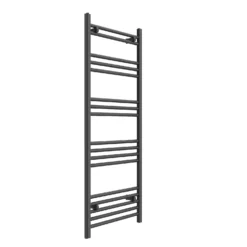 VURTU5 Ladder Style Heated Towel Rail Radiator & 17 Horizontal Round Tubes 1200mm X 600mm - Anthracite