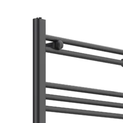 VURTU5 Ladder Style Heated Towel Rail Radiator & 17 Horizontal Round Tubes 1200mm X 600mm - Anthracite -Triton None Store 13109592 4554904157582804