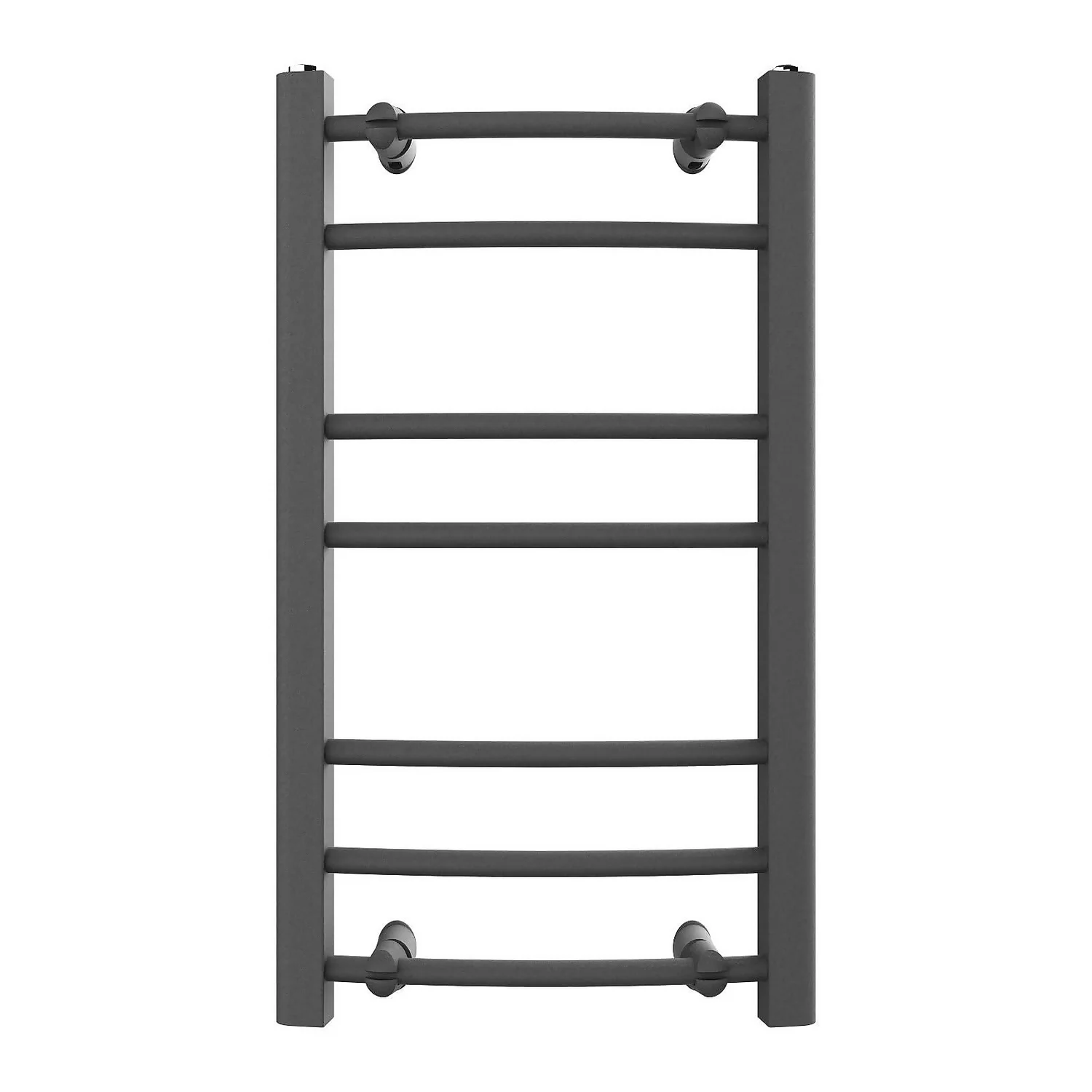 VURTU6 Ladder Style Heated Towel Rail Radiator With 7 Horizontal Round Tubes 700mm X 400mm - Anthracite 3 VURTU6 Ladder Style Heated Towel Rail Radiator With 7 Horizontal Round Tubes 700mm X 400mm - Anthracite